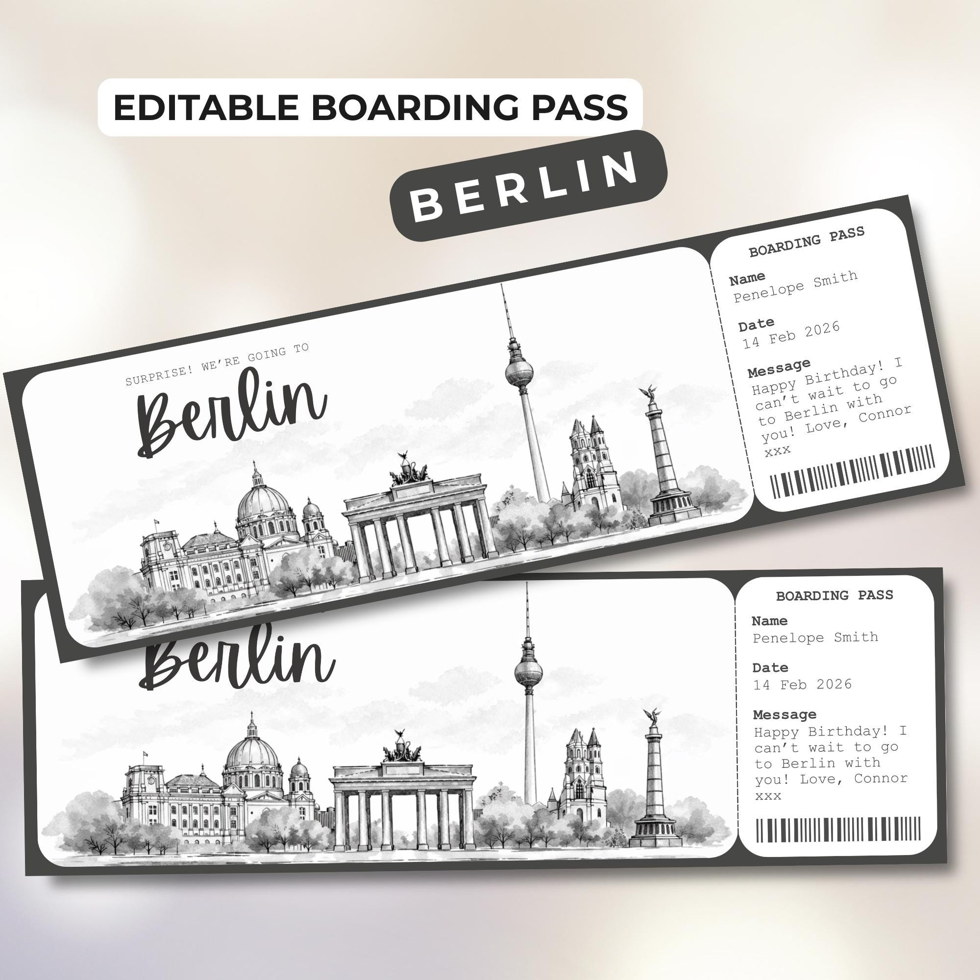 Berlin Boarding Pass Template