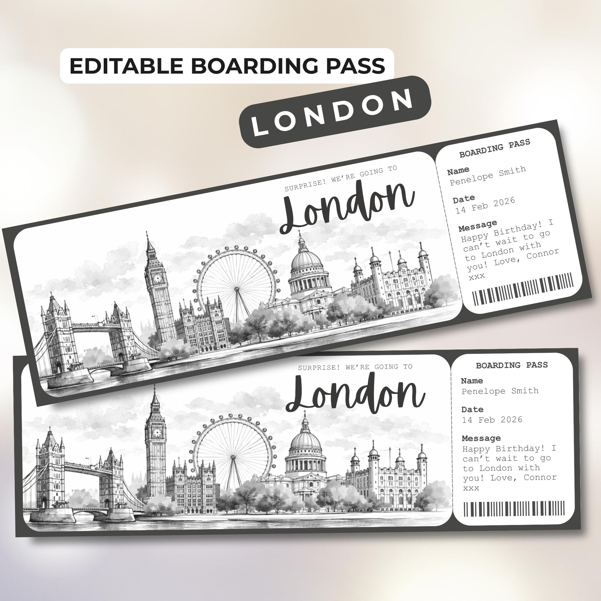 London Boarding Pass Template